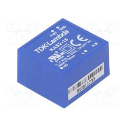 1 pcs x TDK-LAMBDA - KAS2-15 - Converter: AC/DC, 2W, 90÷305VAC, Usup: 120÷430VDC, Uout: 15VDC, 73%
