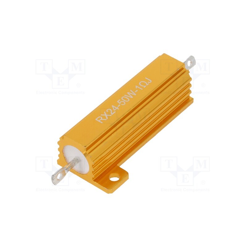 1 pcs x SR PASSIVES - AHP50W-1RJ - Resistor: wire-wound, with heatsink, 1Ω, 50W, ±5%, 50ppm/°C, 38.5mm