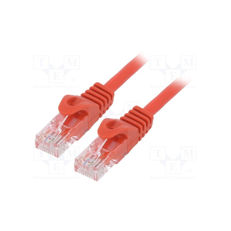 1 pcs x GEMBIRD - PP6U-0.25M/R - Patch cord, U/UTP, 6, stranded, CCA, PVC, red, 0.25m, 26AWG