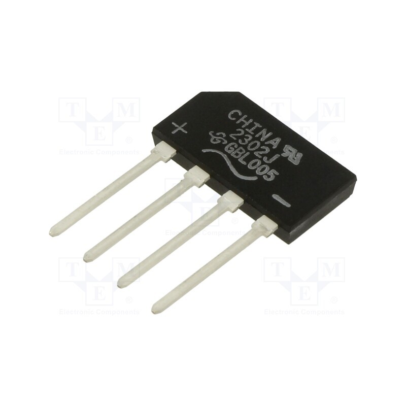 1 pcs x VISHAY - GBL005-E3/45 - Bridge rectifier: single-phase, Urmax: 50V, If: 4A, Ifsm: 150A, flat