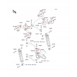 Rear wishbone bushing for quad Kawasaki KLF 300