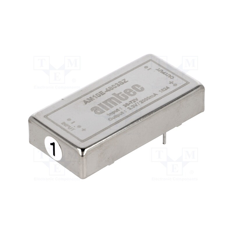 1 pcs x AIMTEC - AM10E-4803SZ - Converter: DC/DC, 10W, Uin: 36÷72V, Uout: 3.3VDC, Iout: 2A, DIP24