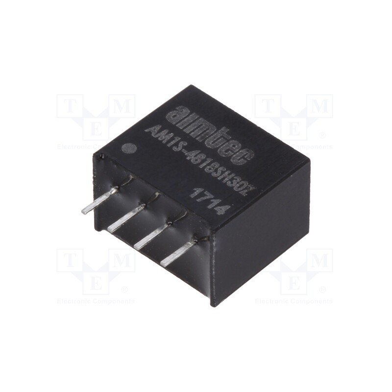 1 pcs x AIMTEC - AM1S-4818SH30Z - Converter: DC/DC, 1W, Uin: 43.2÷52.8V, Uout: 18VDC, Iout: 56mA, SIP4