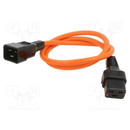 1 pcs x SCHAFFNER - IL19-C20-H05-3150-100-O - Cable, IEC C19 female,IEC C20 male, 1m, with IEC LOCK locking