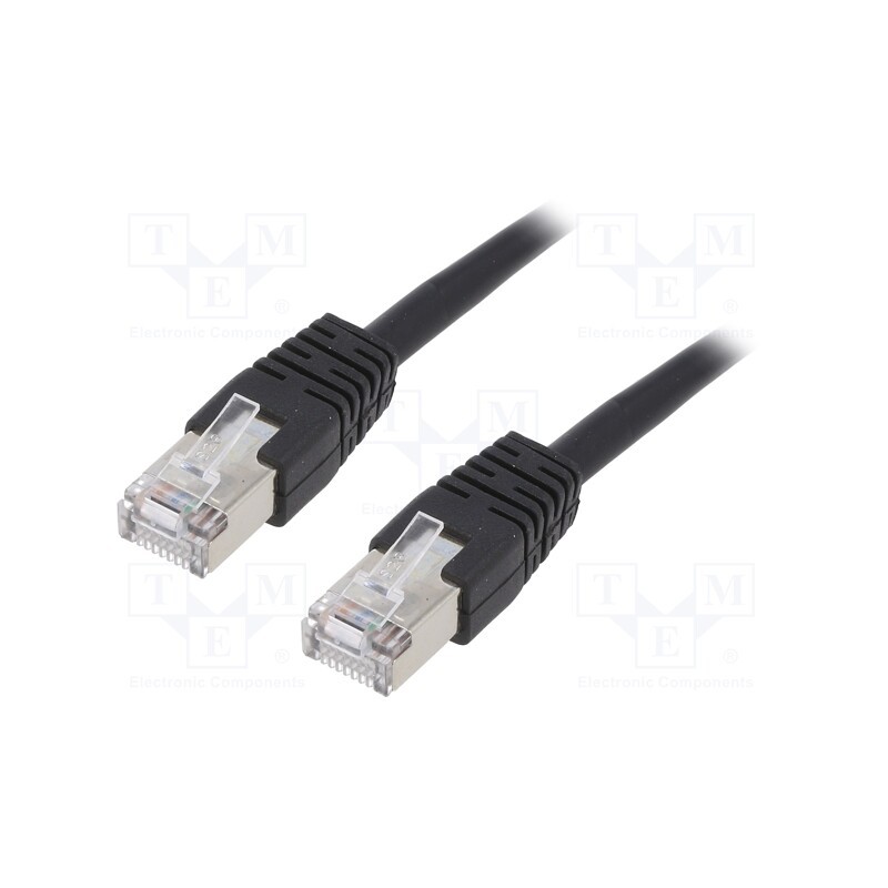 1 pcs x GEMBIRD - PP22-2M/BK - Patch cord, F/UTP, 5e, stranded, CCA, PVC, black, 2m, 26AWG, shielded