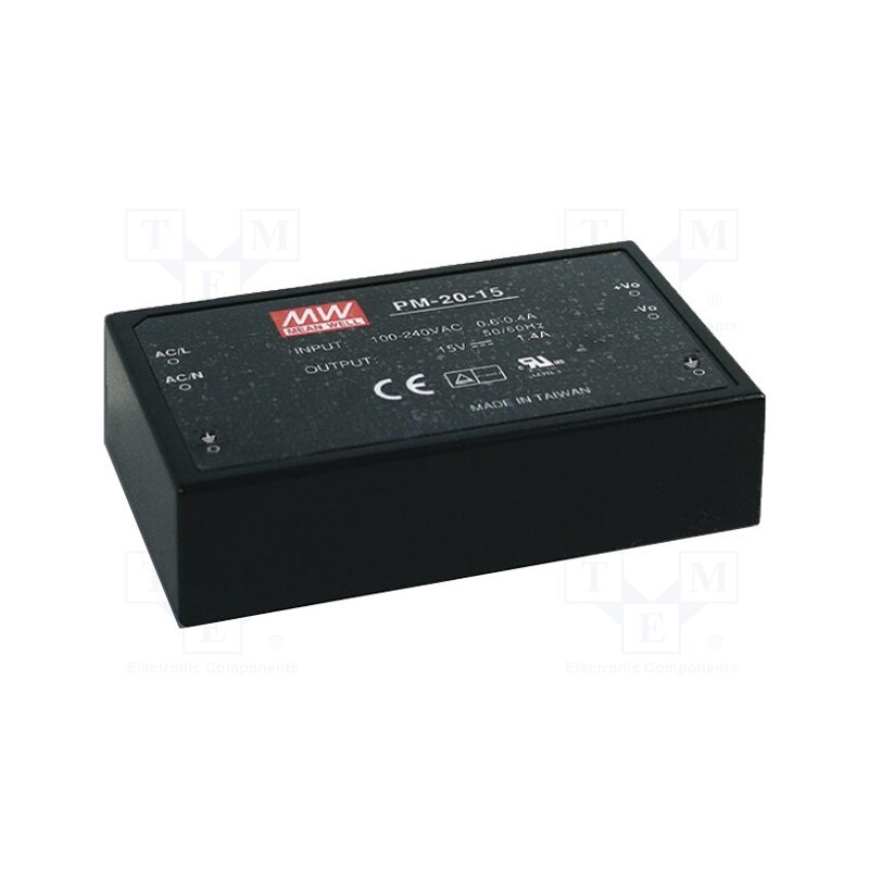 1 pcs x MEAN WELL - PM-20-3.3 - Power supply: switched-mode, modular, 14.85W, 120÷370VDC, OUT: 1