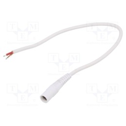 1 pcs x WEST POL - S21-TT-C100-025WH - Cable, 1x1mm2, wires,DC 5,5/2,1 socket, straight, white, 0.25m