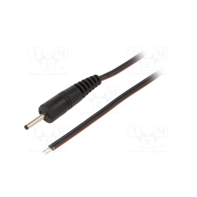 1 pcs x WEST POL - P07-TT-T035-050BK - Cable, 2x0.35mm2, wires,DC 2,35/0,7 plug, straight, black, 0.5m