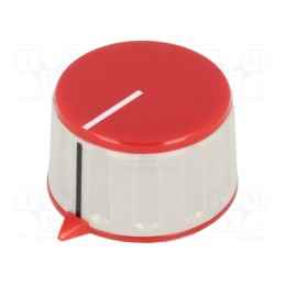 1 pcs x SCI - RN-110CH-R6.1 - Knob, with pointer, ABS, Øshaft: 6mm, Ø36.7x21.8mm, grey, red