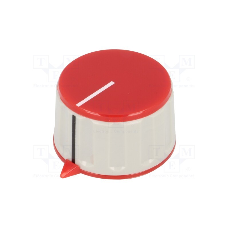 1 pcs x SCI - RN-110CH-R6.1 - Knob, with pointer, ABS, Øshaft: 6mm, Ø36.7x21.8mm, grey, red