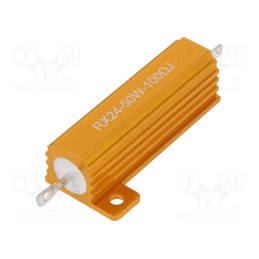 1 pcs x SR PASSIVES - AHP50W-100RJ - Resistor: wire-wound, with heatsink, 100Ω, 50W, ±5%, 50ppm/°C
