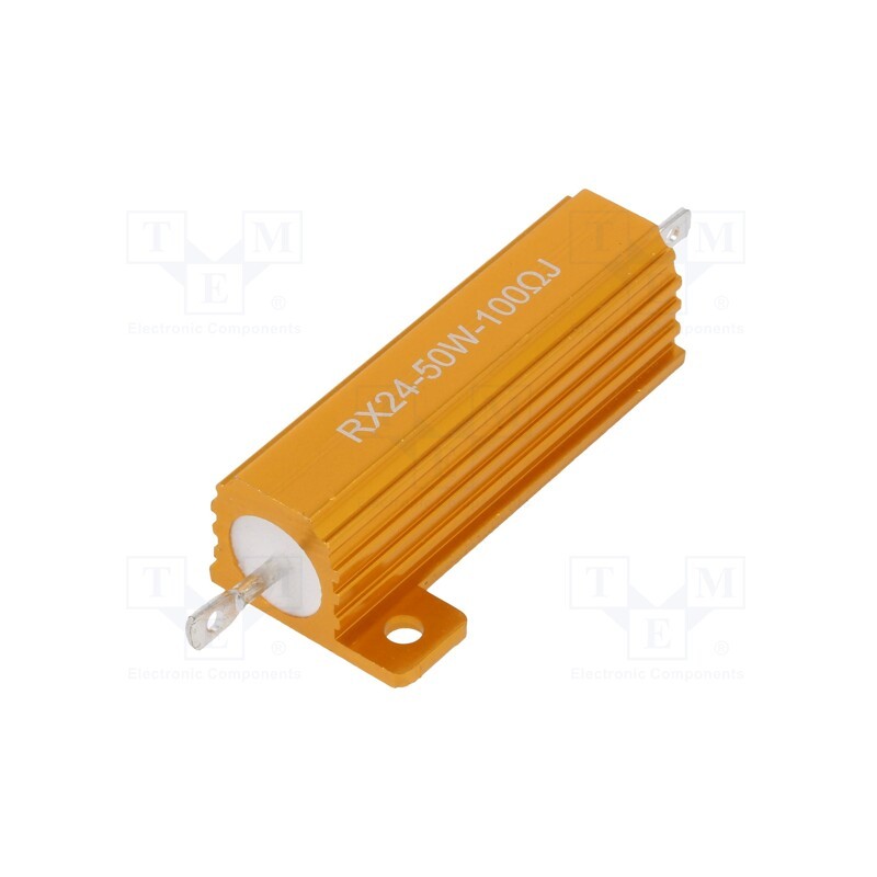 1 pcs x SR PASSIVES - AHP50W-100RJ - Resistor: wire-wound, with heatsink, 100Ω, 50W, ±5%, 50ppm/°C