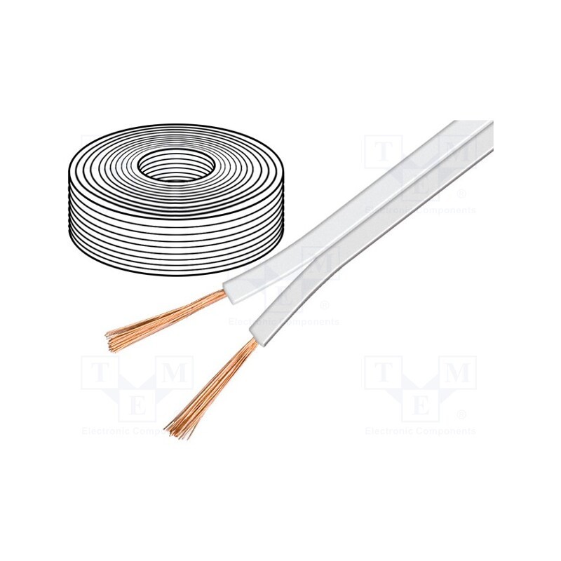 1 rol x Goobay - 15110 - Wire: loudspeaker cable, 2x0.5mm2, stranded, OFC, white