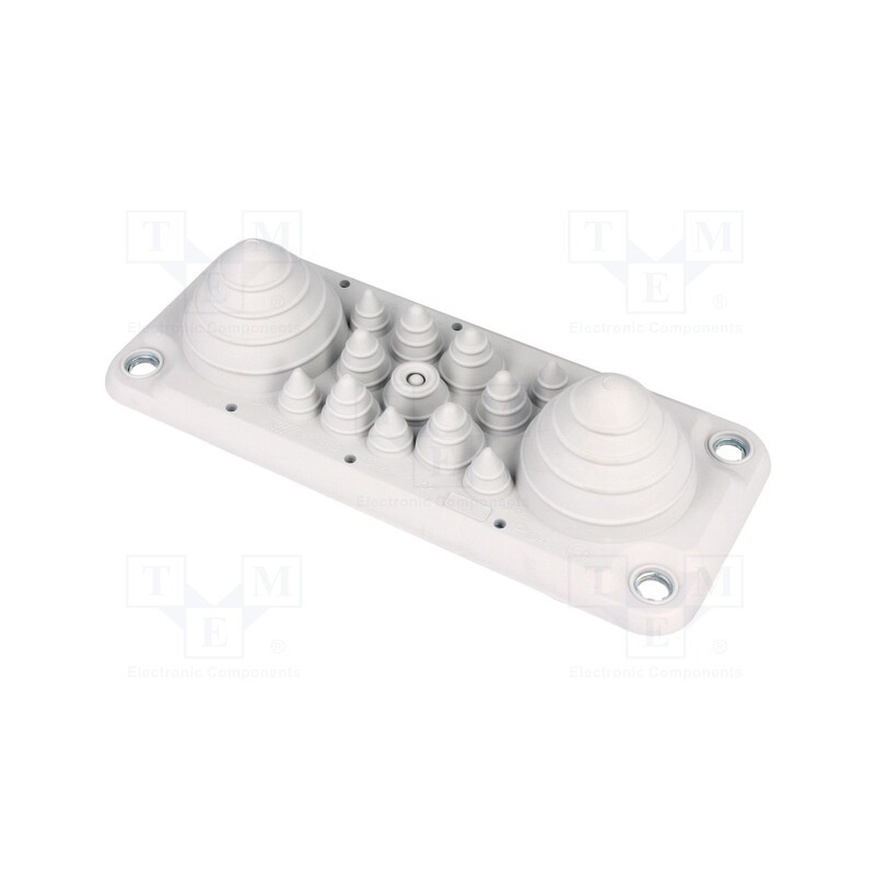 1 pcs x TRELLEBORG - 104338 - Multigate grommet, light grey, Holes no: 14, -40÷100°C, UL94V-0