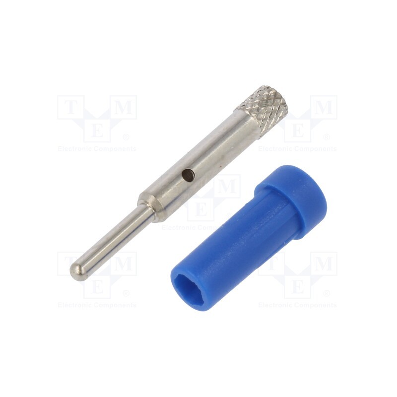 2 pcs x SCHu00dcTZINGER - EPB 6053 NI / BL - Socket, 2mm banana, 10A, 70VDC, 24.5mm, blue, on panel, insulated