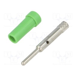 2 pcs x SCHu00dcTZINGER - EPB 6053 NI / GN - Socket, 2mm banana, 10A, 70VDC, 24.5mm, green, on panel, insulated