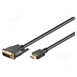 1 pcs x Goobay - 51580 - Cable, HDMI 1.4, DVI-D (18+1) plug,HDMI plug, 2m, black