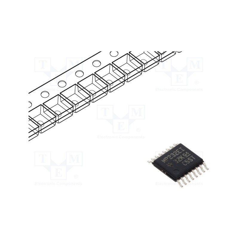 1 pcs x TEXAS INSTRUMENTS - MAX3232EIPWR - IC: interface, transceiver, full duplex,RS232, 250kbps, TSSOP16