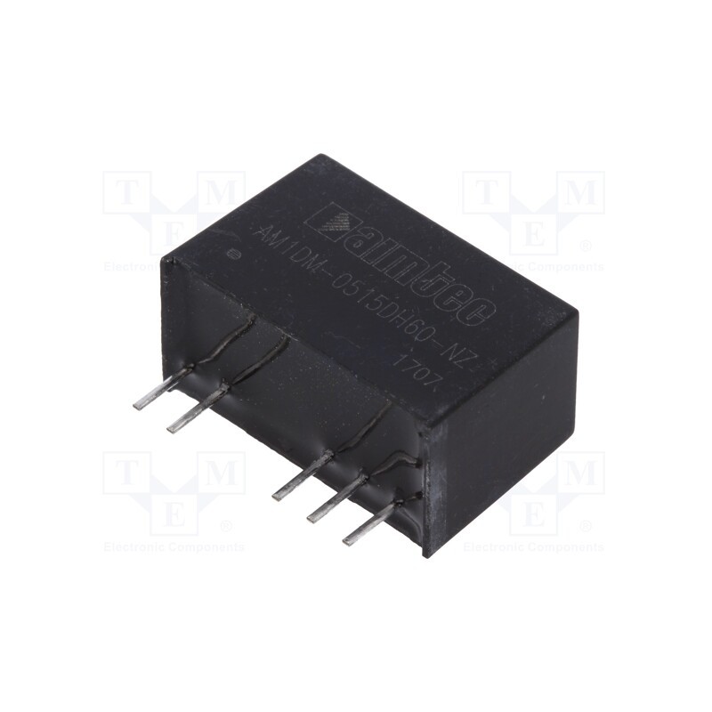 1 pcs x AIMTEC - AM1DM-0515DH60-NZ - Converter: DC/DC, 1W, Uin: 4.5÷5.5V, Uout: 15VDC, Uout2: -15VDC, SIP7