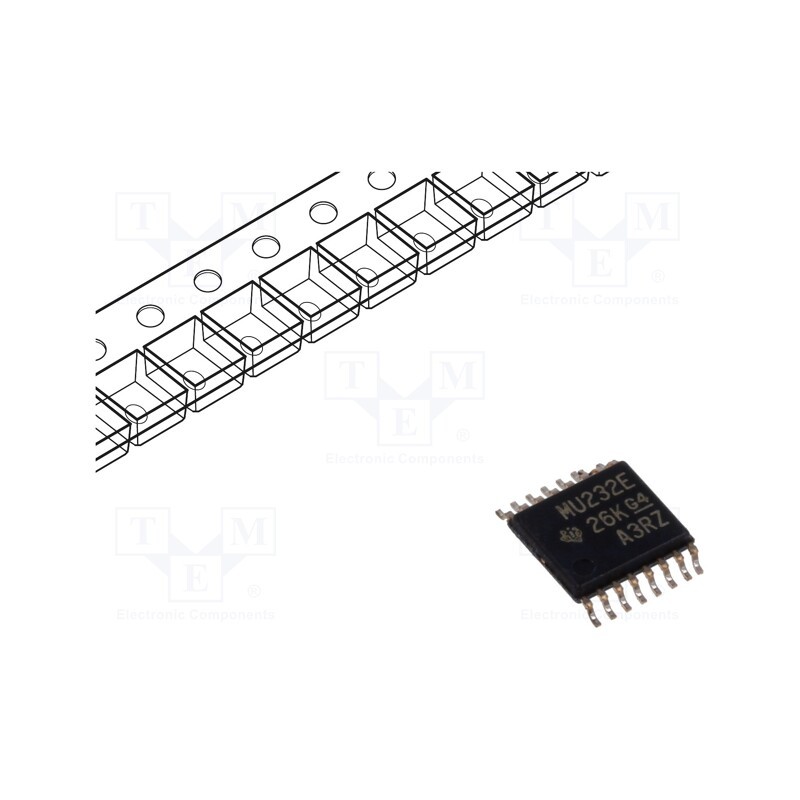 1 pcs x TEXAS INSTRUMENTS - SN65C3232EPWR - IC: interface, receiver,line driver, RS232, 1000kbps, TSSOP16