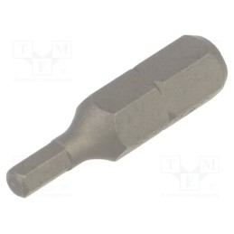 1 pcs x KING TONY - 102503H - Screwdriver bit, hex key, HEX 3mm, Overall len: 25mm