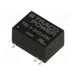 1 pcs x TRACO POWER - TRI 1-2423SM - Converter: DC/DC, 1W, Uin: 21.6÷26.4V, Uout: 15VDC, Uout2: -15VDC