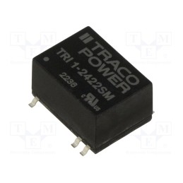 1 pcs x TRACO POWER - TRI 1-2422SM - Converter: DC/DC, 1W, Uin: 21.6÷26.4V, Uout: 12VDC, Uout2: -12VDC