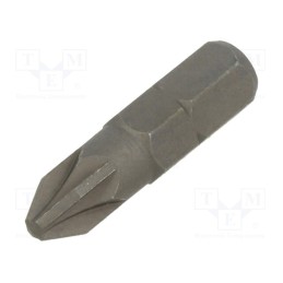 1 pcs x KING TONY - 102502Z - Screwdriver bit, Pozidriv®, PZ2, Overall len: 25mm