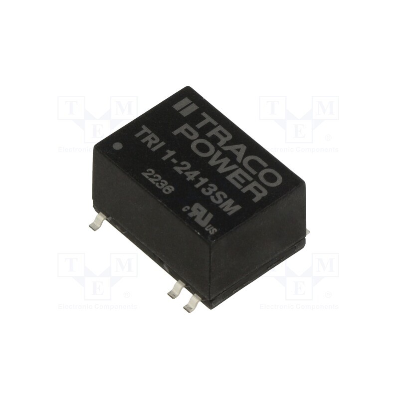 1 pcs x TRACO POWER - TRI 1-2413SM - Converter: DC/DC, 1W, Uin: 21.6÷26.4V, Uout: 15VDC, Iout: 68mA, SMD14