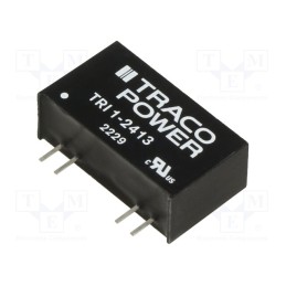 1 pcs x TRACO POWER - TRI 1-2413 - Converter: DC/DC, 1W, Uin: 21.6÷26.4V, Uout: 15VDC, Iout: 68mA, SIP8