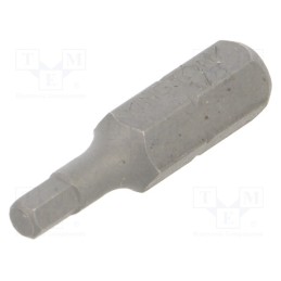 1 pcs x KING TONY - 502508H - Screwdriver bit, hex key, HEX 1/8', Overall len: 25mm