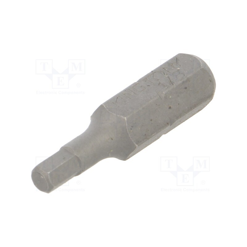 1 pcs x KING TONY - 502508H - Screwdriver bit, hex key, HEX 1/8', Overall len: 25mm