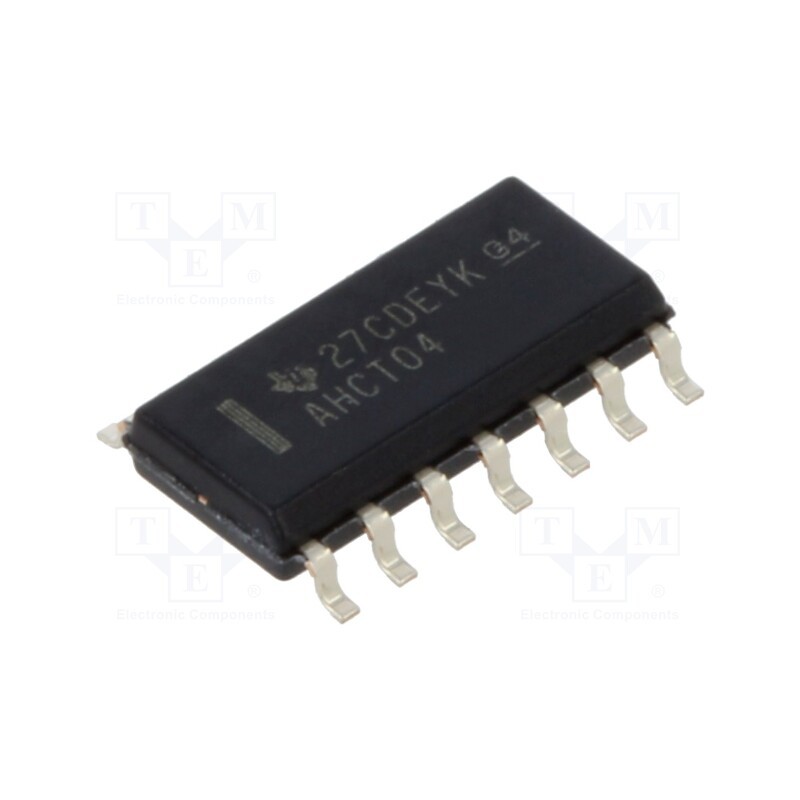 1 pcs x TEXAS INSTRUMENTS - SN74AHCT04DR - IC: digital, NOT, Ch: 6, SMD, SOIC14, 4.5÷5.5VDC, -40÷125°C, 20uA