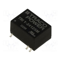 1 pcs x TRACO POWER - TRI 1-2412SM - Converter: DC/DC, 1W, Uin: 21.6÷26.4V, Uout: 12VDC, Iout: 84mA, SMD14