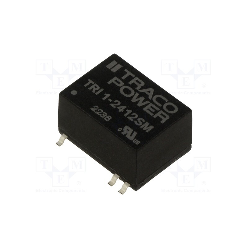 1 pcs x TRACO POWER - TRI 1-2412SM - Converter: DC/DC, 1W, Uin: 21.6÷26.4V, Uout: 12VDC, Iout: 84mA, SMD14