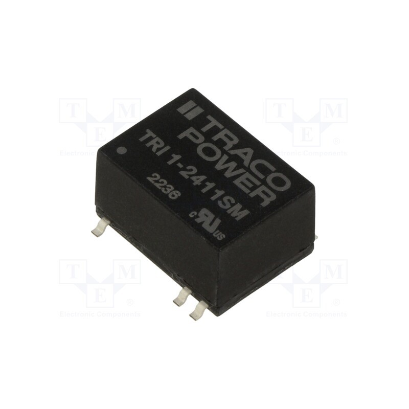 1 pcs x TRACO POWER - TRI 1-2411SM - Converter: DC/DC, 1W, Uin: 21.6÷26.4V, Uout: 5VDC, Iout: 200mA, SMD14
