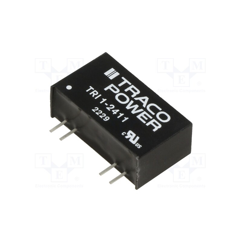 1 pcs x TRACO POWER - TRI 1-2411 - Converter: DC/DC, 1W, Uin: 21.6÷26.4V, Uout: 5VDC, Iout: 200mA, SIP8