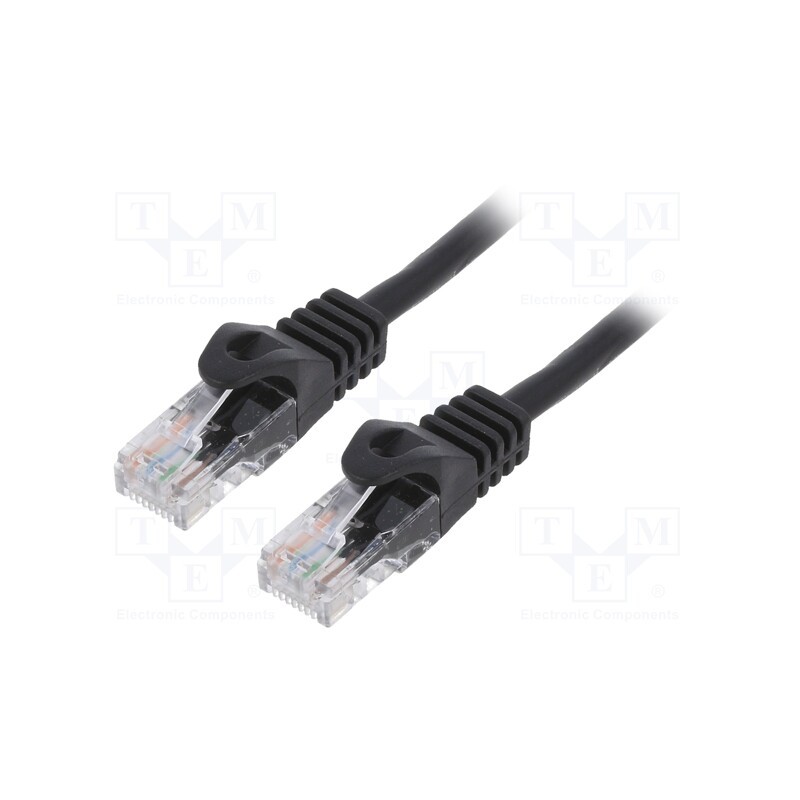 1 pcs x GEMBIRD - PP6U-0.25M/BK - Patch cord, U/UTP, 6, stranded, CCA, PVC, black, 0.25m, 26AWG