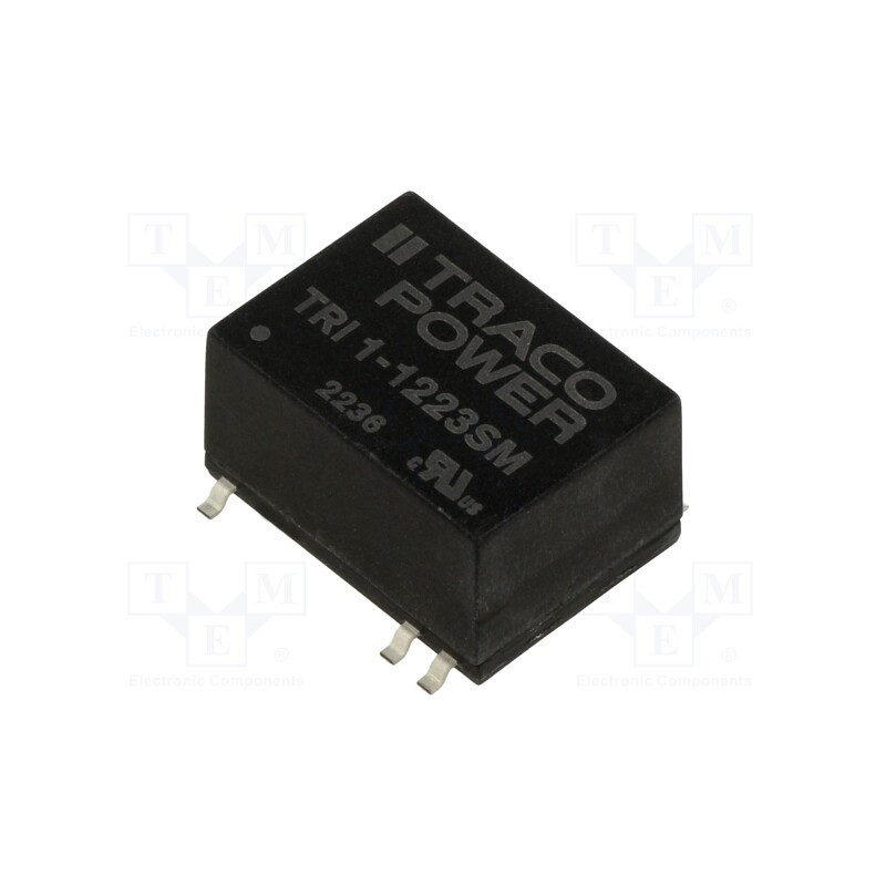 1 pcs x TRACO POWER - TRI 1-1223SM - Converter: DC/DC, 1W, Uin: 10.8÷13.2V, Uout: 15VDC, Uout2: -15VDC