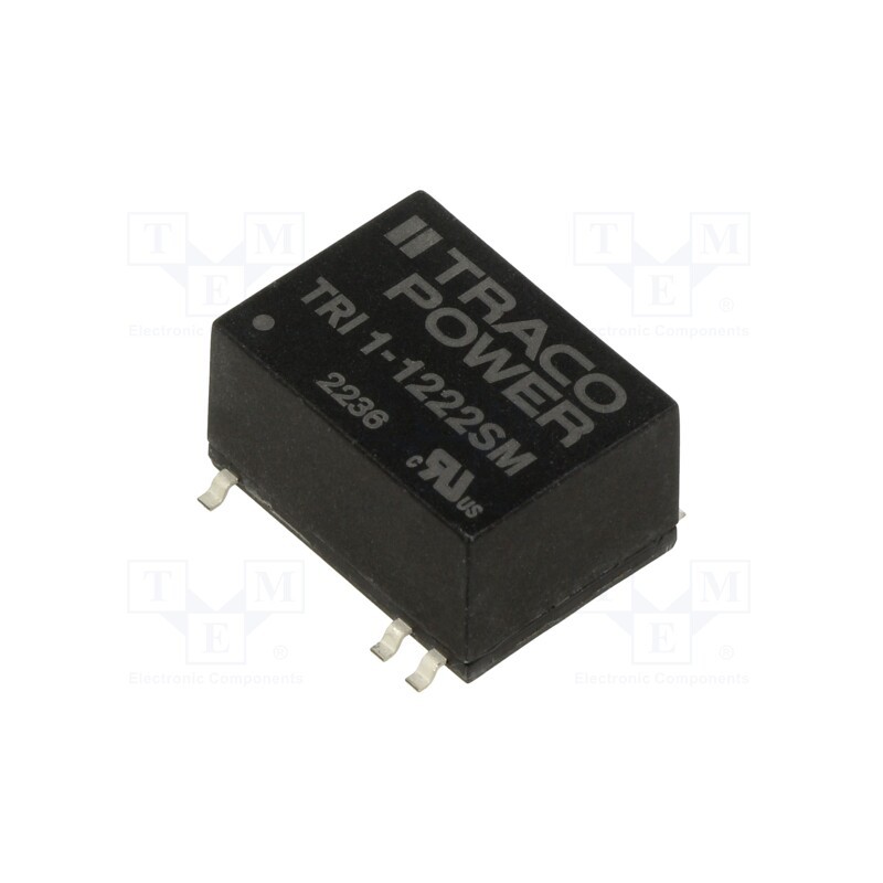 1 pcs x TRACO POWER - TRI 1-1222SM - Converter: DC/DC, 1W, Uin: 10.8÷13.2V, Uout: 12VDC, Uout2: -12VDC