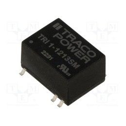 1 pcs x TRACO POWER - TRI 1-1213SM - Converter: DC/DC, 1W, Uin: 10.8÷13.2V, Uout: 15VDC, Iout: 68mA, SMD14