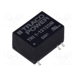 1 pcs x TRACO POWER - TRI 1-1212SM - Converter: DC/DC, 1W, Uin: 10.8÷13.2V, Uout: 12VDC, Iout: 84mA, SMD14