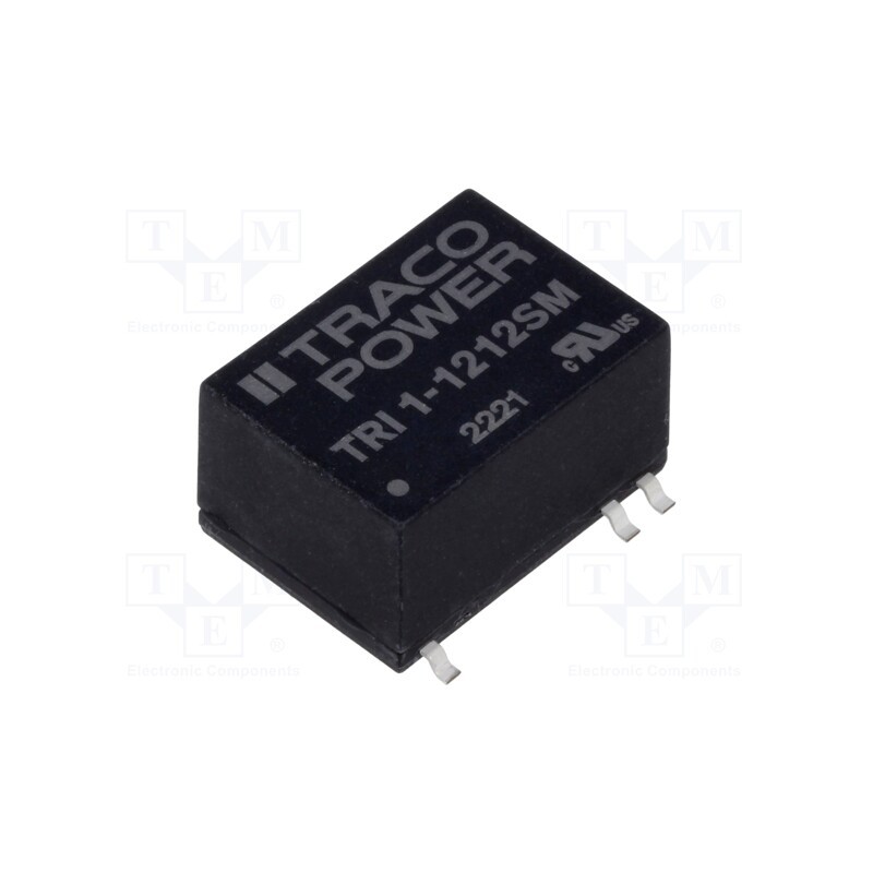 1 pcs x TRACO POWER - TRI 1-1212SM - Converter: DC/DC, 1W, Uin: 10.8÷13.2V, Uout: 12VDC, Iout: 84mA, SMD14