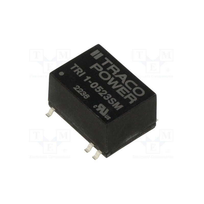 1 pcs x TRACO POWER - TRI 1-0523SM - Converter: DC/DC, 1W, Uin: 4.5÷5.5V, Uout: 15VDC, Uout2: -15VDC