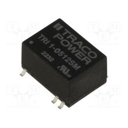1 pcs x TRACO POWER - TRI 1-0512SM - Converter: DC/DC, 1W, Uin: 4.5÷5.5V, Uout: 12VDC, Iout: 84mA, SMD14