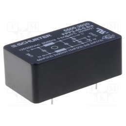 1 pcs x SCHURTER - 5500.202 - Filter: anti-interference, 250VAC, Cx: 68nF, Cy: 2.2nF, 20mH, THT