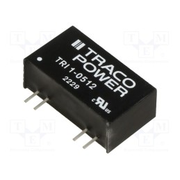 1 pcs x TRACO POWER - TRI 1-0512 - Converter: DC/DC, 1W, Uin: 4.5÷5.5V, Uout: 12VDC, Iout: 84mA, SIP8