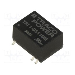 1 pcs x TRACO POWER - TRI 1-0511SM - Converter: DC/DC, 1W, Uin: 4.5÷5.5V, Uout: 5VDC, Iout: 200mA, SMD14