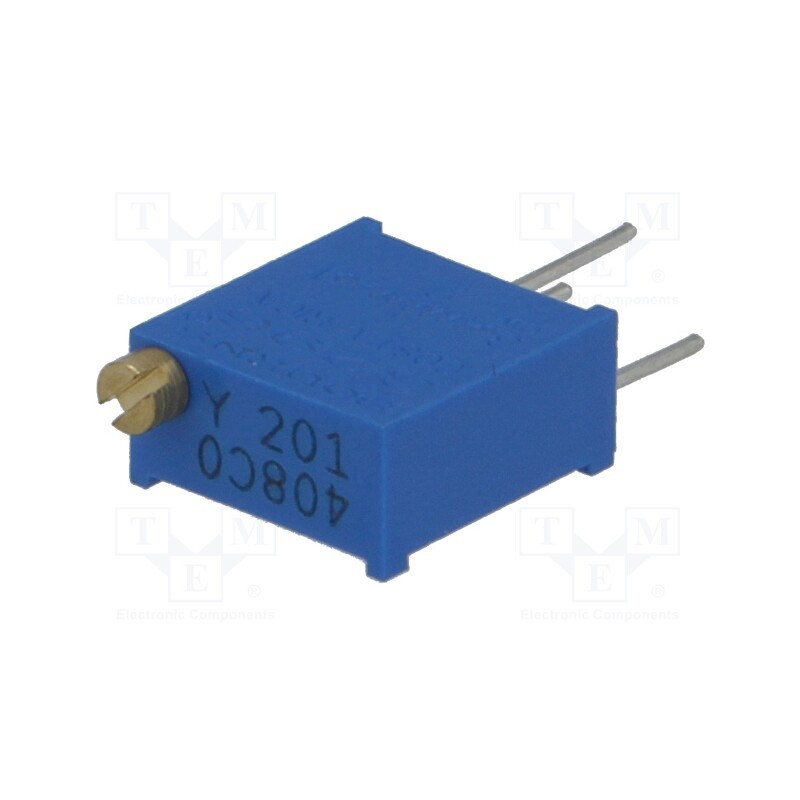 1 pcs x BOURNS - 3296Y-1-201LF - Potentiometer: mounting, multiturn, 200Ω, 500mW, THT, ±10%, linear
