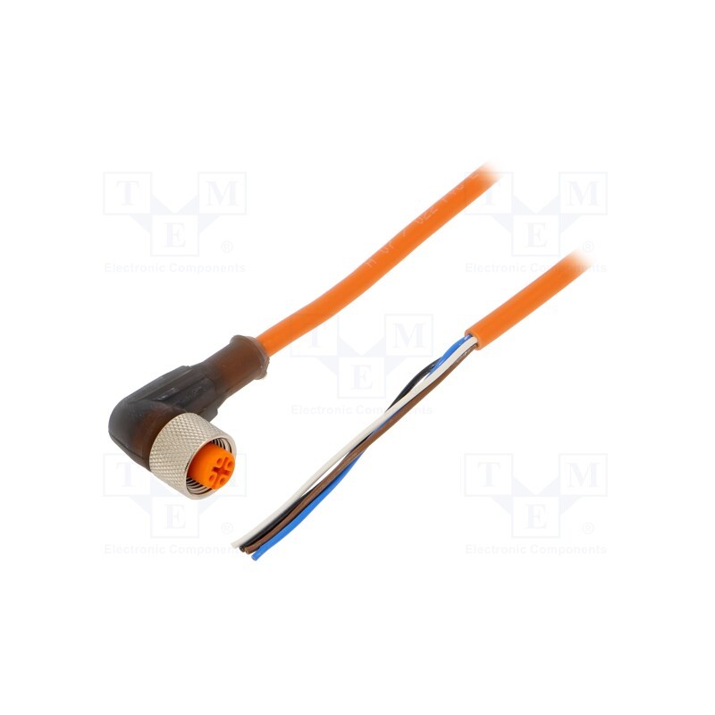1 pcs x LUMBERG AUTOMATION - RKWT 4-07/2 M - Connection lead, M12, PIN: 4, angled, 2m, plug, 250VAC, 4A, -25÷80°C